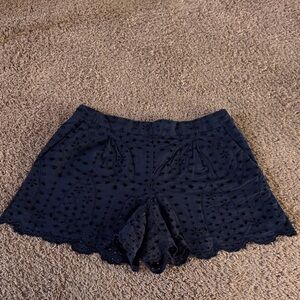 LOFT Navy Eyelet Shorts